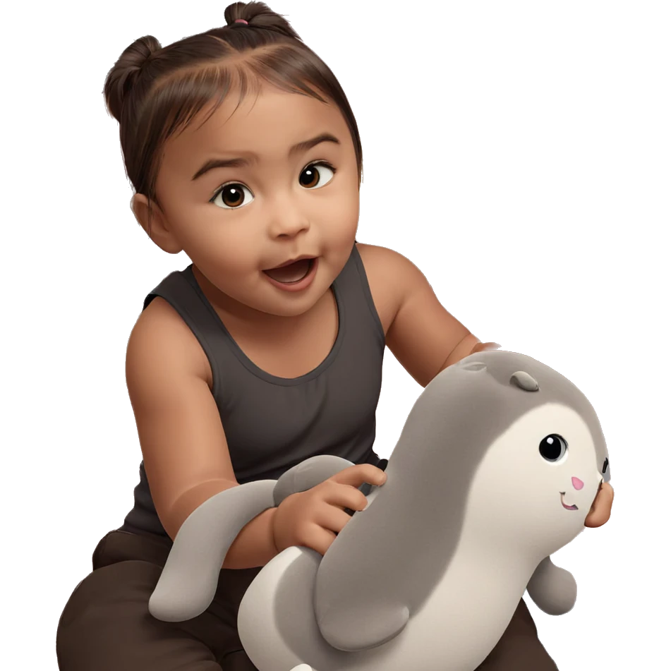 girl with stuffed cat toy emoji