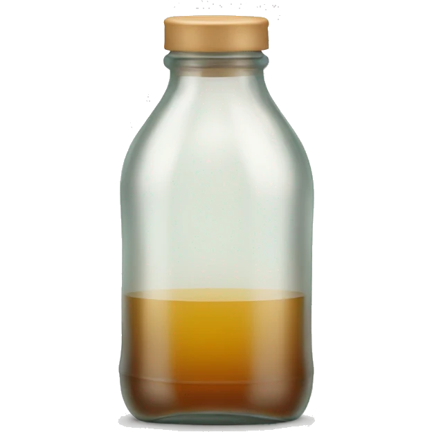 glass bottle with light colored tea emoji