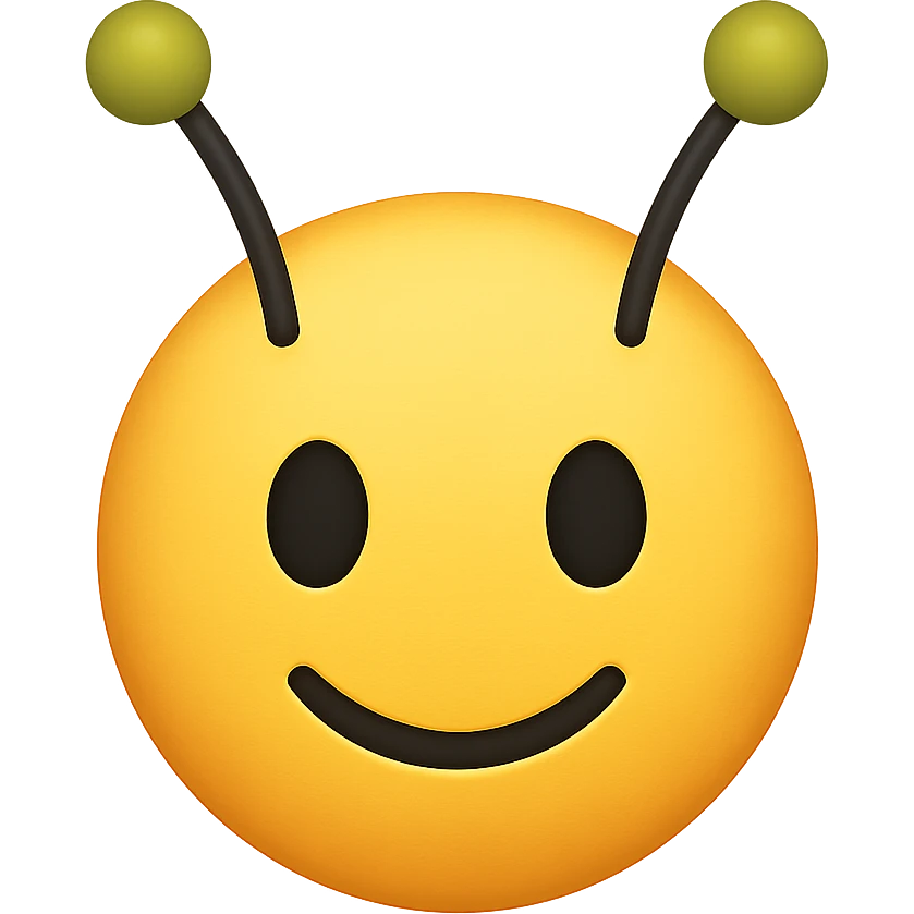 face with alien antennae emoji, digital illustration, no background emoji