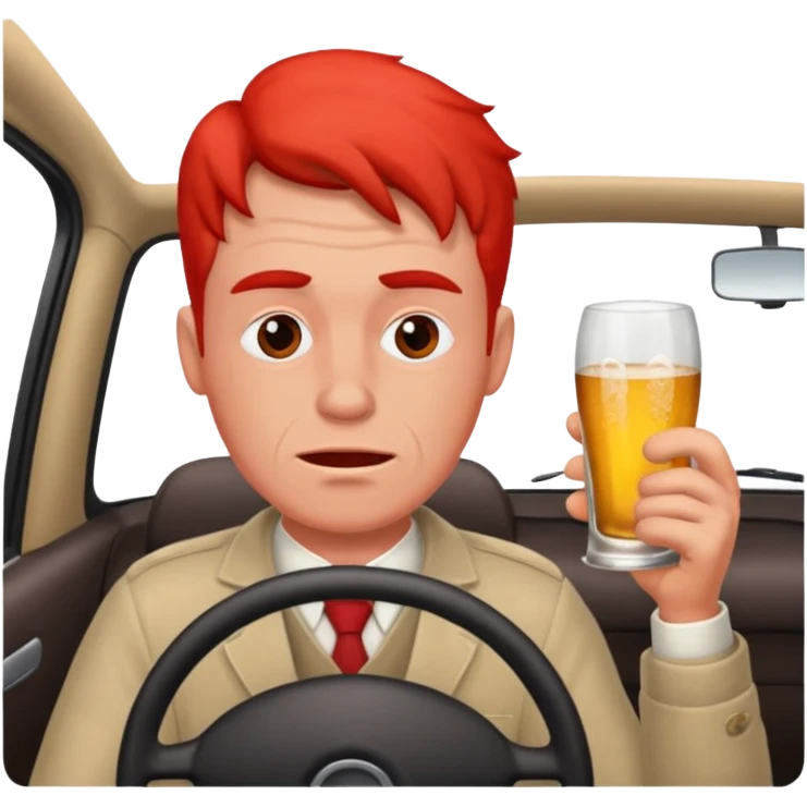 Drunk man driving  emoji