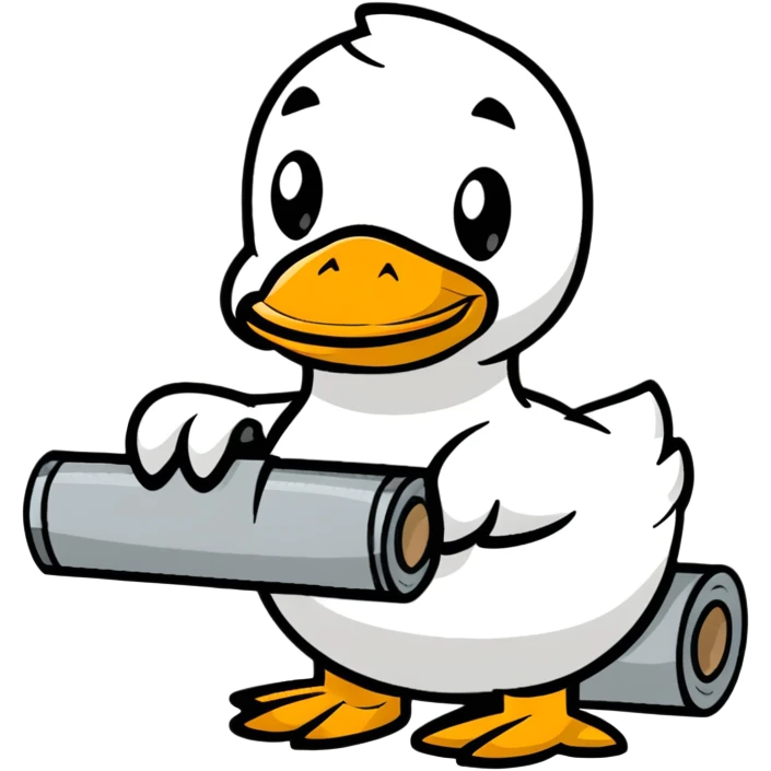 duck holding a roll of duct tape emoji