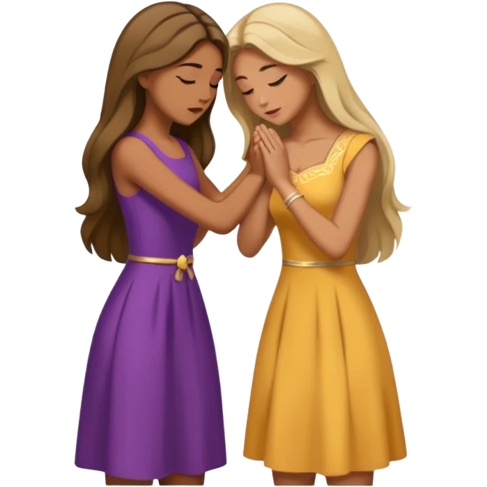 A woman bowing for another woman emoji