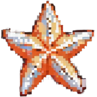 pixel art starfish in bright colors emoji