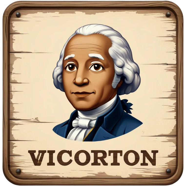 Vintage sign with Victor G. Washington emoji