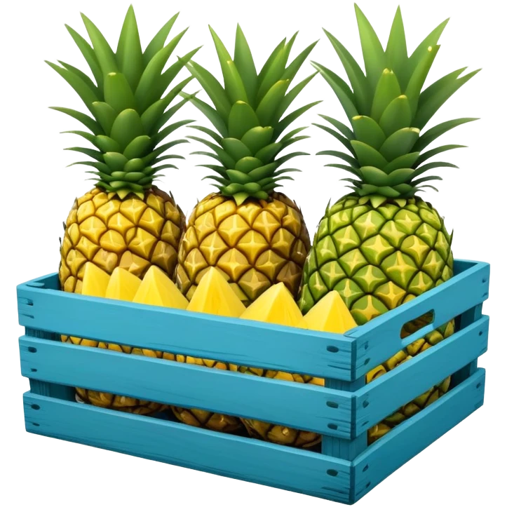 pineapples in a blue crate emoji