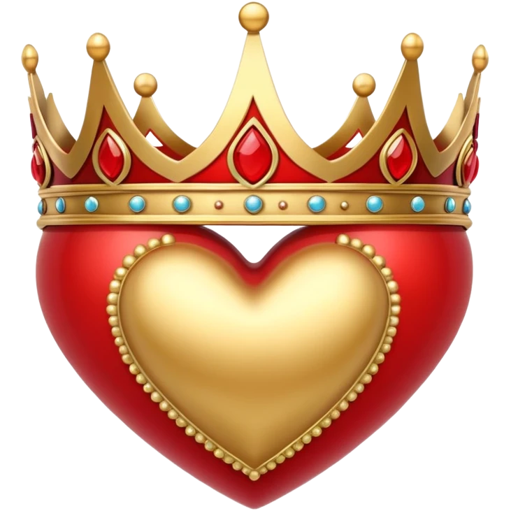 A heart emoji wearing a queen's crown emoji