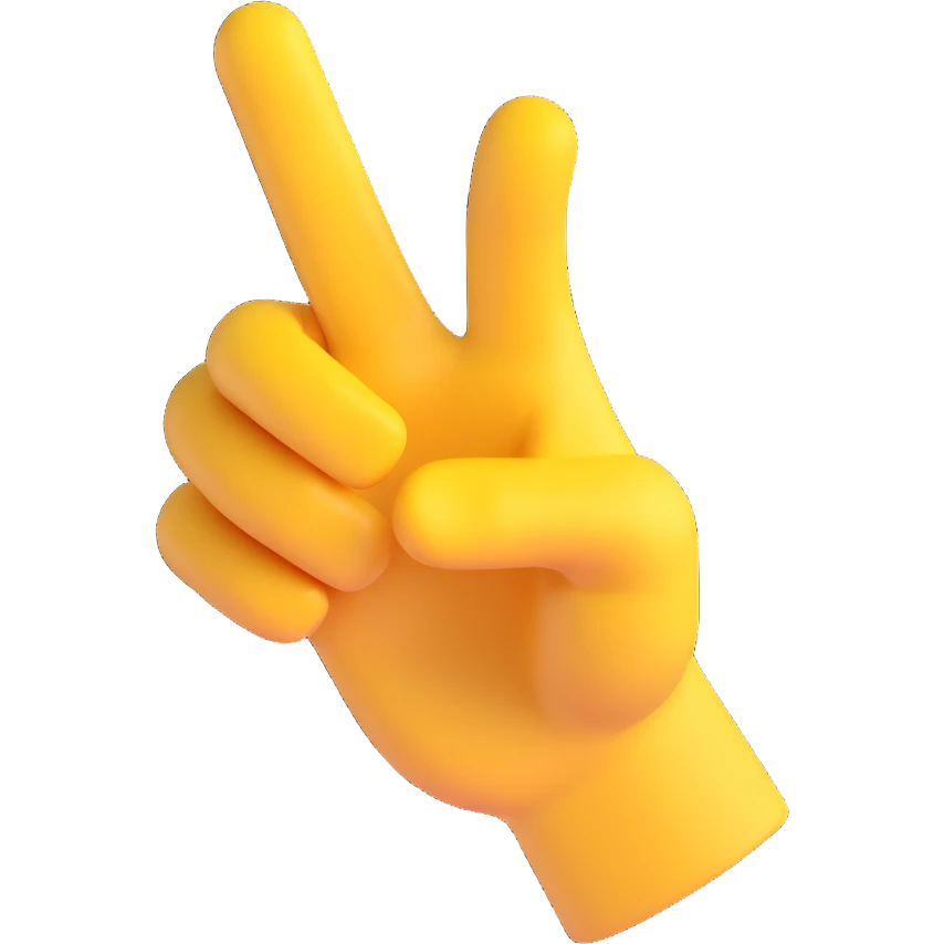 hand pointing, 3D emoji style emoji