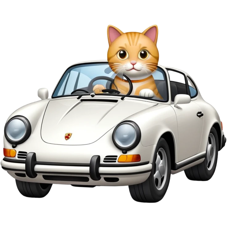 create a car emoji like a Porsche with a cat driver emoji