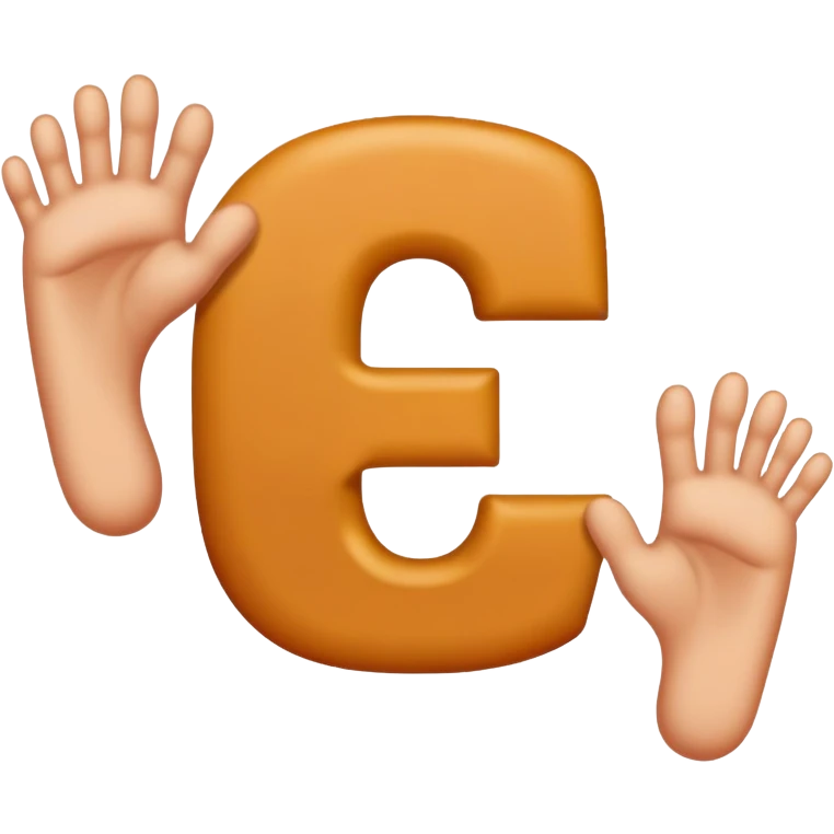 Una letra c y cabello manos y pies ojos una boca emoji