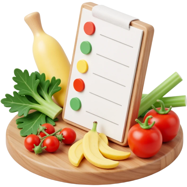 Floating Ingredients Around a List (with Transparent Background) emoji