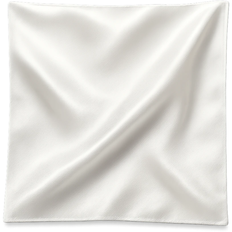 a white silk square, minimal style, smooth and shiny, on a transparent background emoji