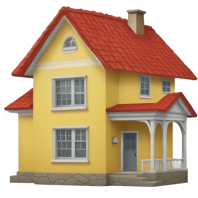 house with yellow walls and red roof emoji