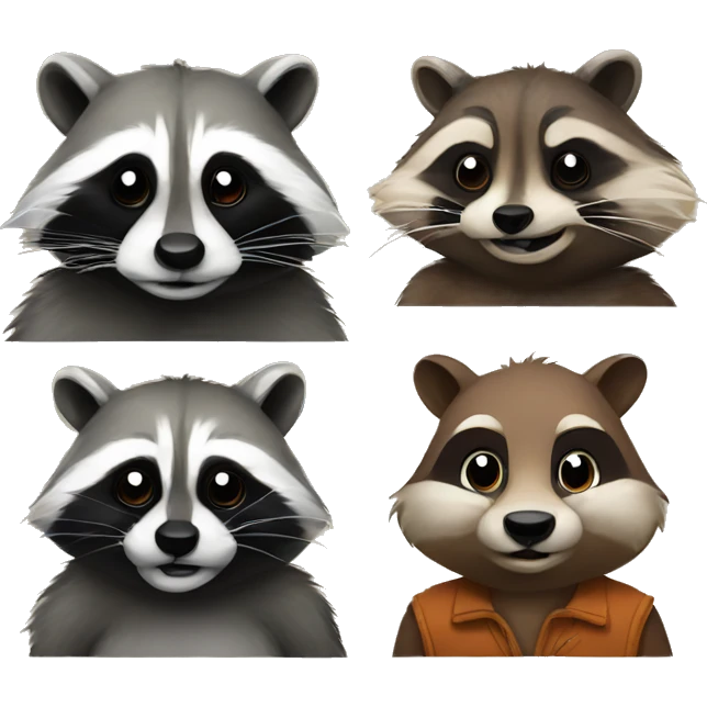 Raccoons and beaver  emoji
