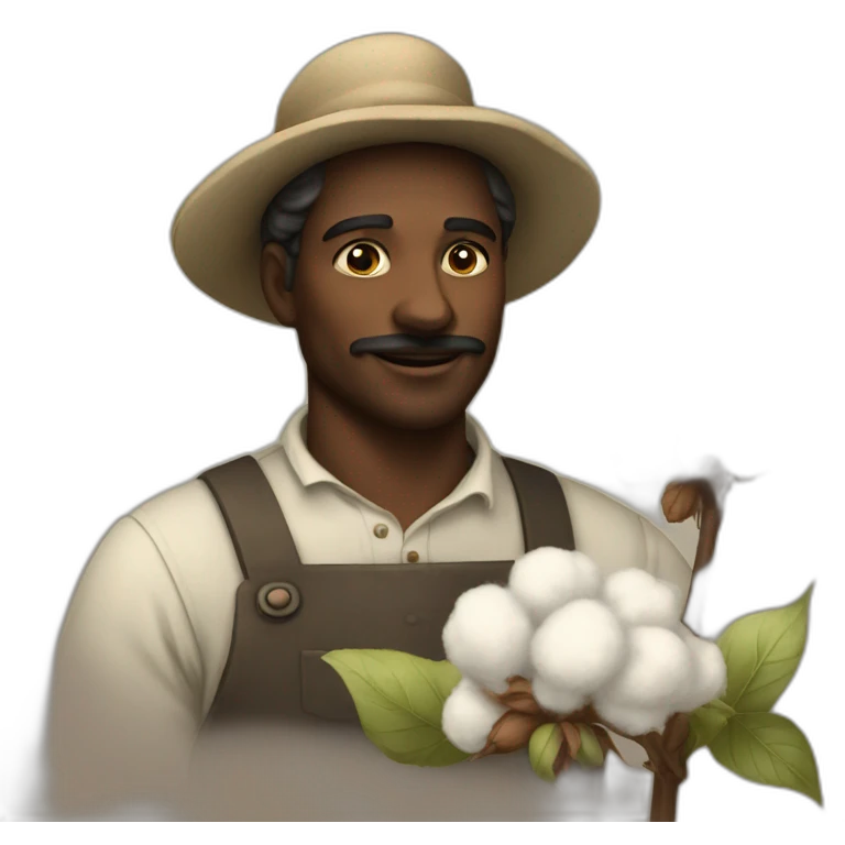 cotton worker in 1800 and his master emoji