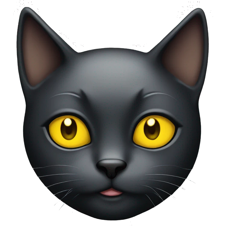 Black cat with yellow eyes  emoji