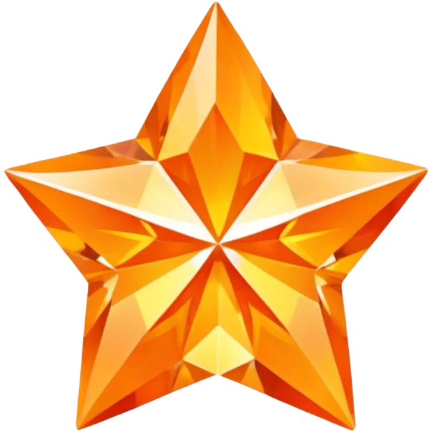 orange diamond in the shape of a five-pointed star emoji