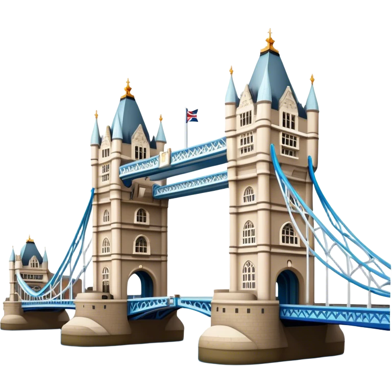 Cinematic Realistic Tower Bridge Landmark Emoji, depicted with iconic Victorian architecture spanning the River Thames, rendered with lifelike textures and dramatic natural lighting that captures its majestic presence. emoji