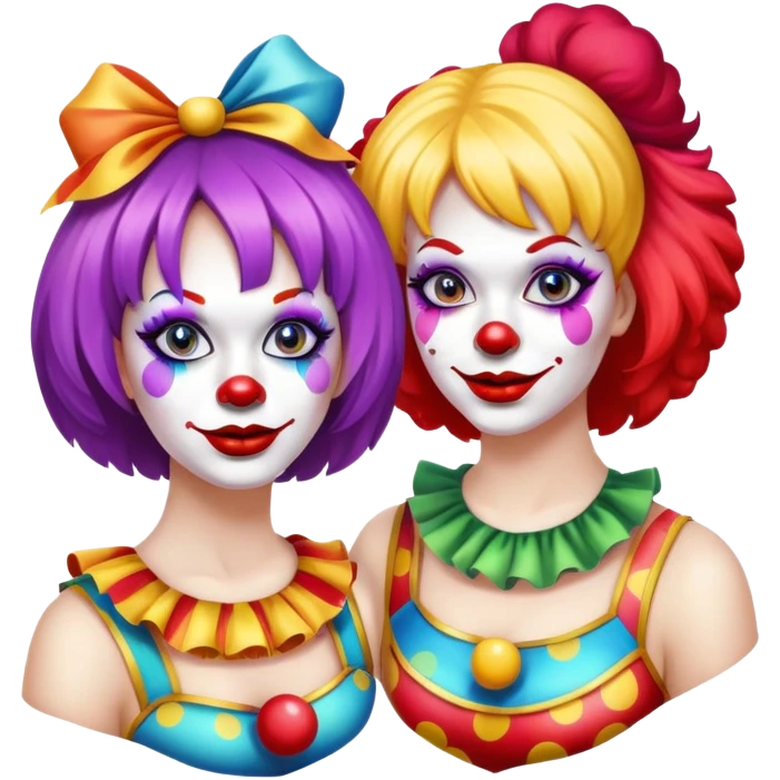 two female clowns emoji
