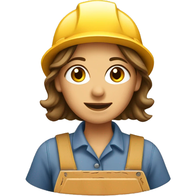female carpenter working with wood emoji