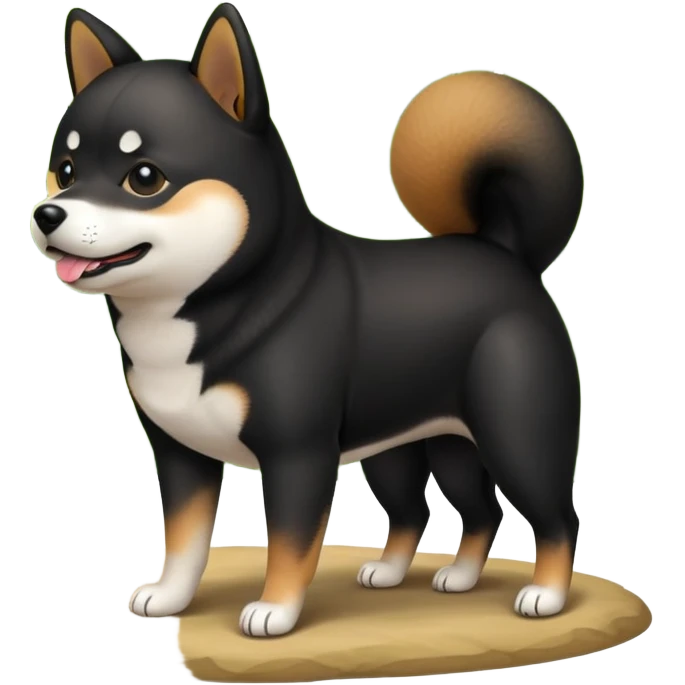 Black Shiba Inu dog pooping emoji