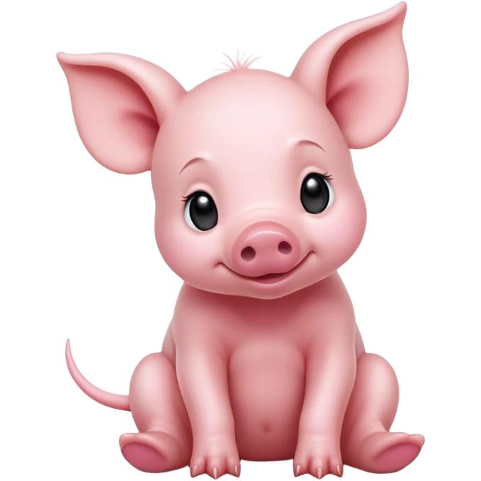 cinematic-[realistic piglet]-realistic-full-body-sitting-emoji,-tail-flicking-lazily,-head-tilted-dramatically,-sleek-[pink]-skin,-simplified-yet-realistic-focused-features,-highly-detailed,-glowing-with-an-almost-sarcastic-glow emoji