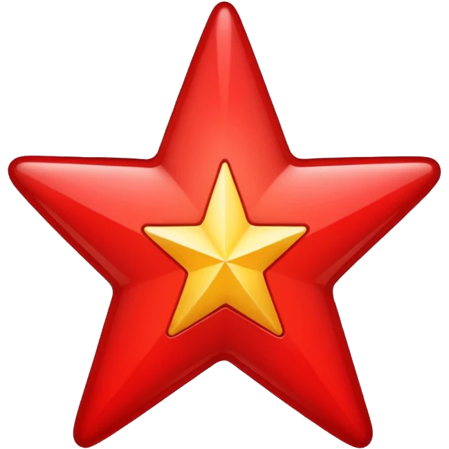 just a 5 edged red star with black background emoji