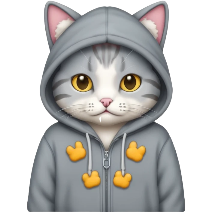 Cat wearing a hoodie emoji