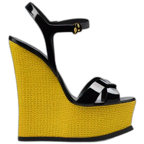 Ysl TRIBUTE PLATFORM SANDAL black PATENT LEATHER emoji