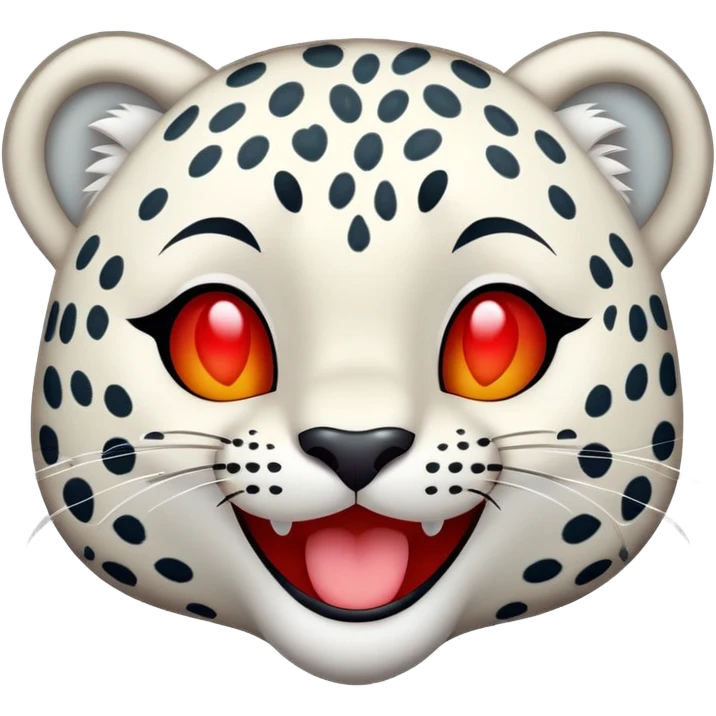 white leopard sending love sticker emoji
