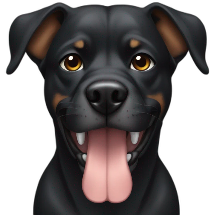 Black muscle dog emoji