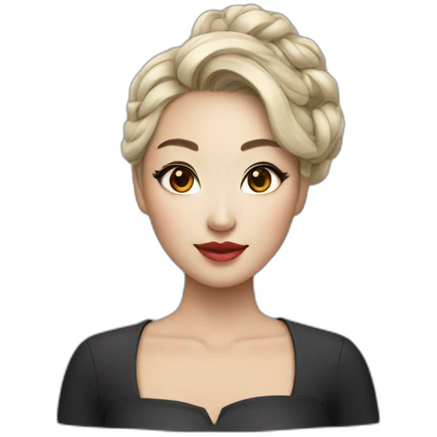Chinese woman with blusa cuello de tortuga makeup Artist emoji
