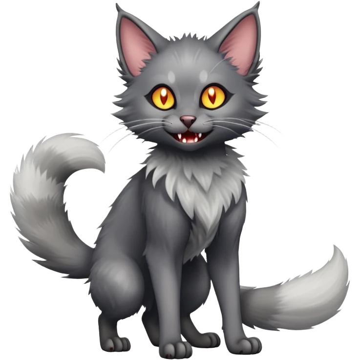 Ragdoll-Fakémon-Lykoi-feline-hybrid (full body) emoji