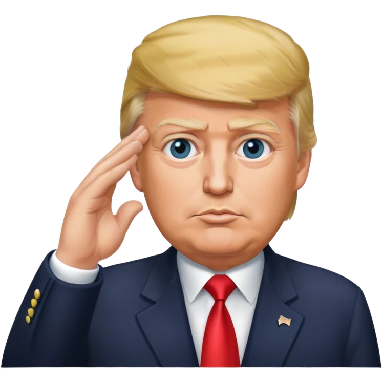 Donald Trump saluting ￼￼ emoji
