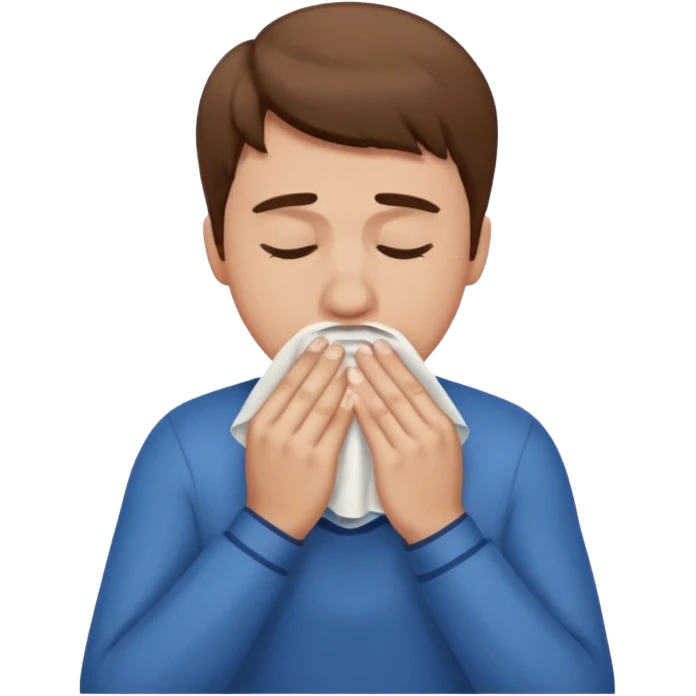 man sneezing into tisue















 emoji
