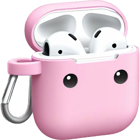 airpod case with pink bow emoji