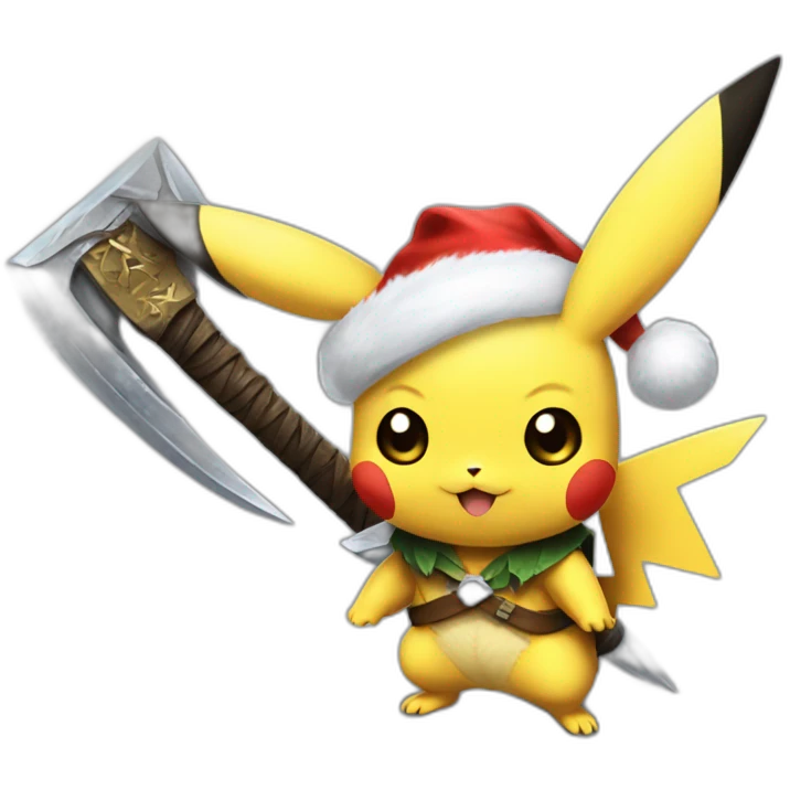 Pikachu Christmas and sword skyrim emoji