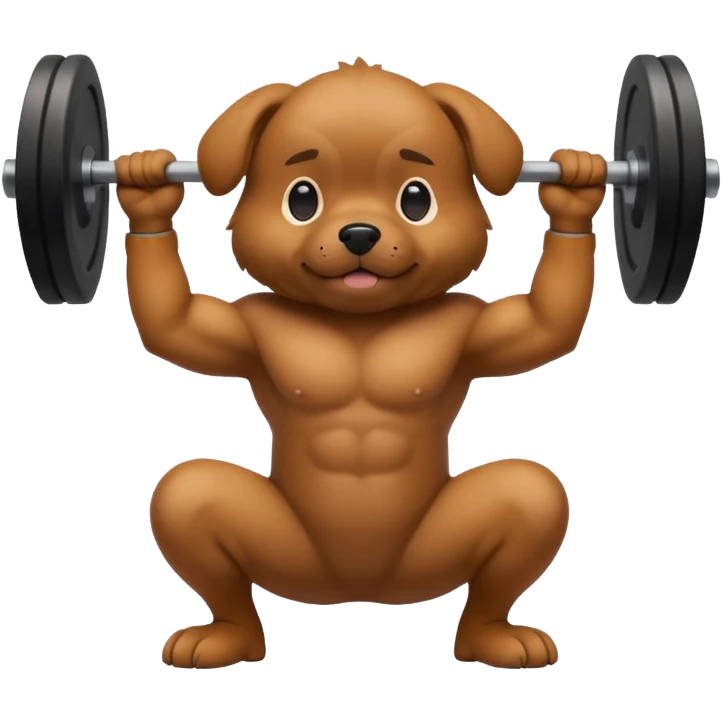 Dog doing squats emoji