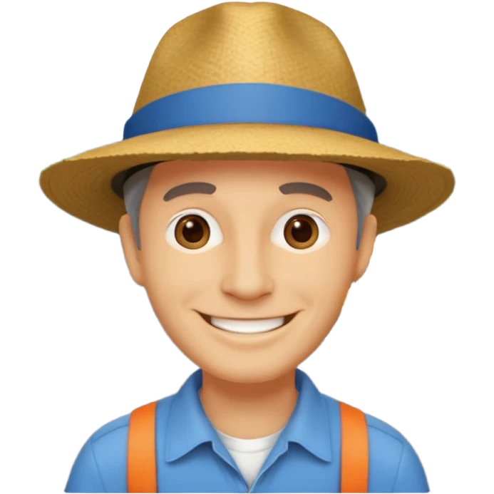 homme créole réunionnais  avec chapeau embouteillage route  emoji