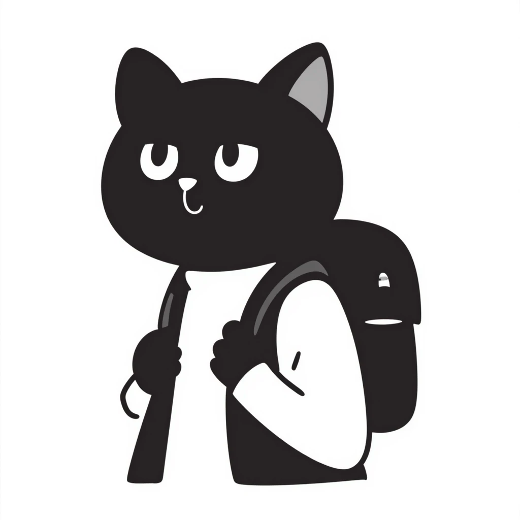 cat wearing a school backpack emoji