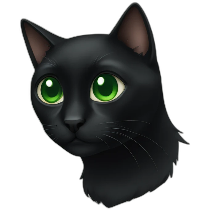 black cat with green eyes emoji