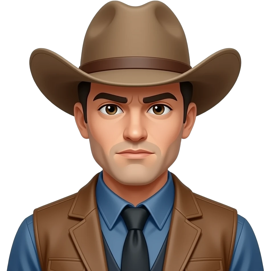 serious stern cowboy more simple emoji