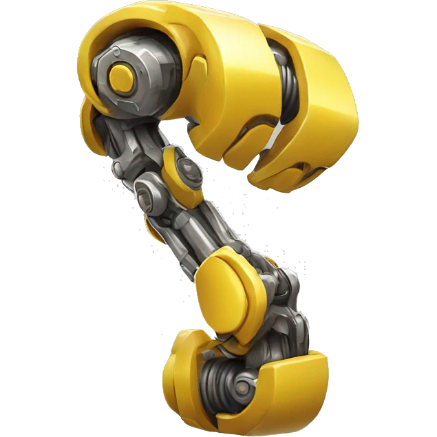 Yellow mechanical cyborg bicep that’s flexing emoji