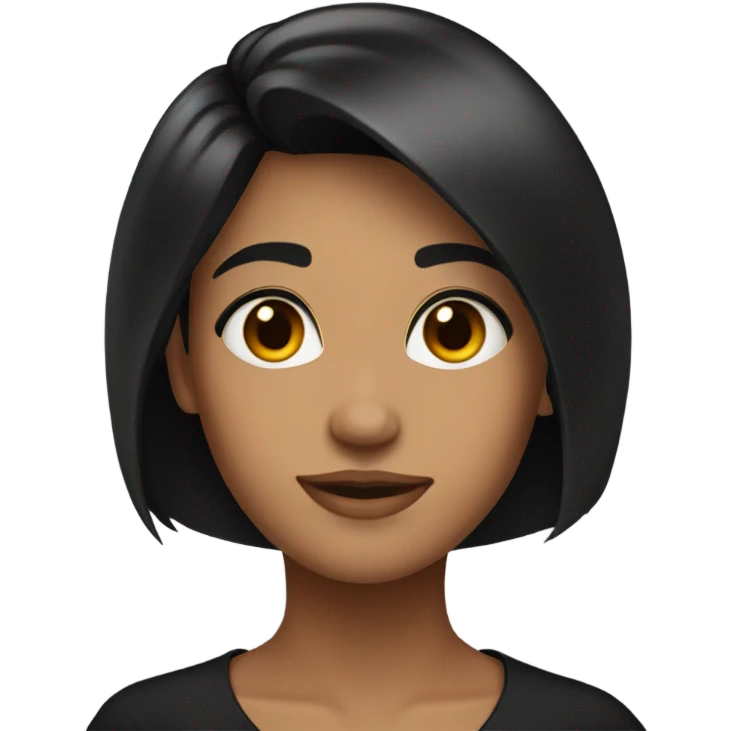 confident black-haired beauty with black shirt emoji