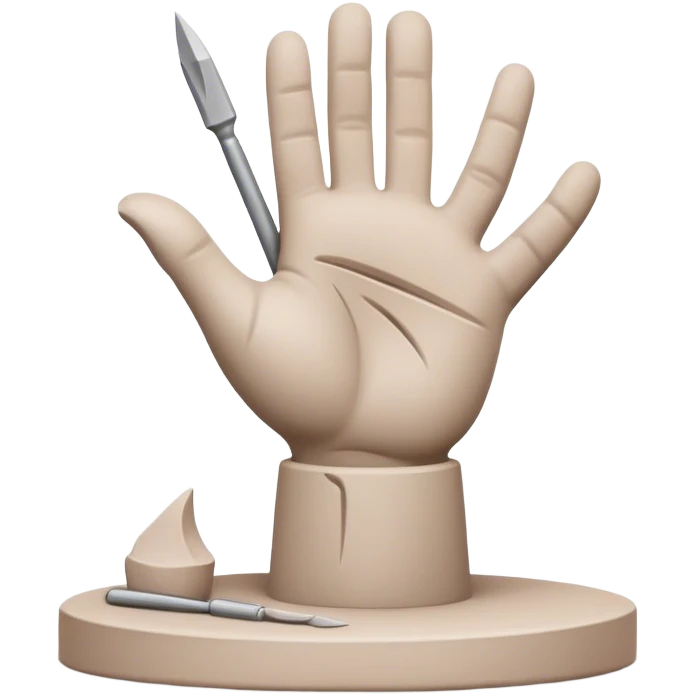 Sculpting icon, clay being shaped with sculpting tools, unfinished sculpture on a textured surface, minimalistic style, clean lines, transparent background. emoji