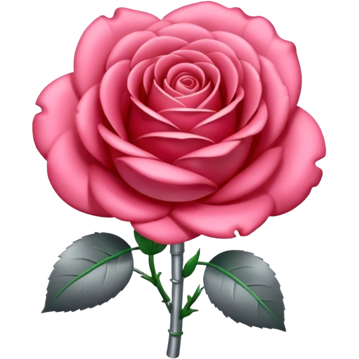 gray metal chrome rose, without green leaves, just flower emoji