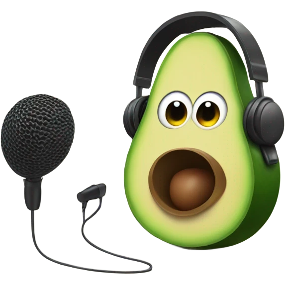 avocado recording with headphones and microphone emoji