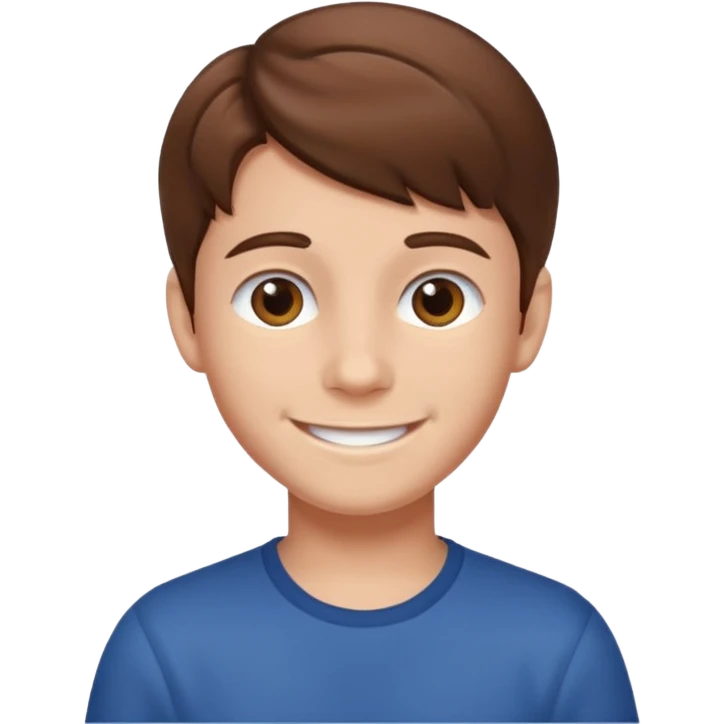 smiling boy with brown hair emoji