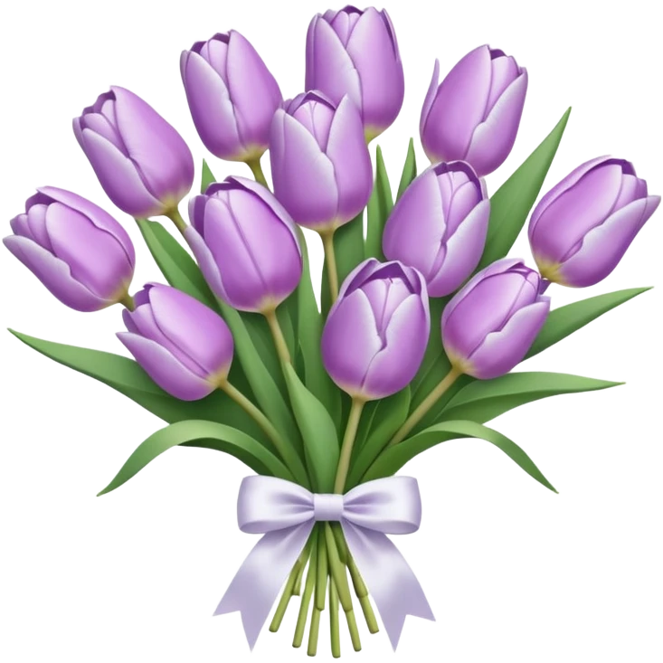 Pastel lilac tulip bouquet with bow emoji