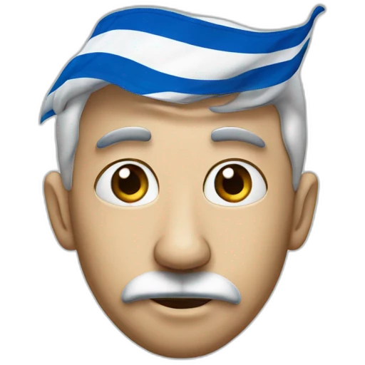 Man with big nose, israel flag in the background emoji