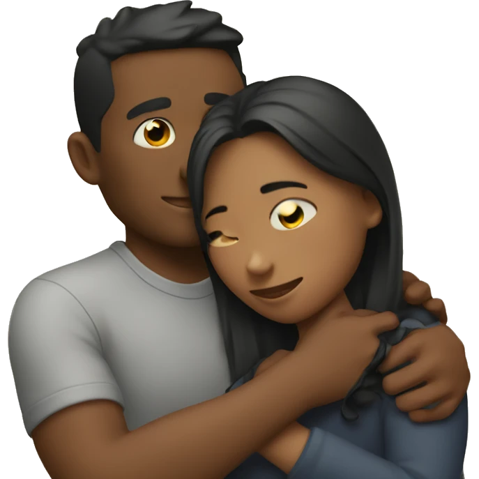 A girl hugging her boyfriend  emoji